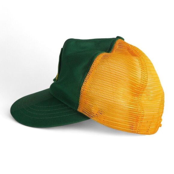 Reynolds Vintage Eagle Patch Trucker Snapback Hat Made in USA Green / Yellow - Picture 2 of 9